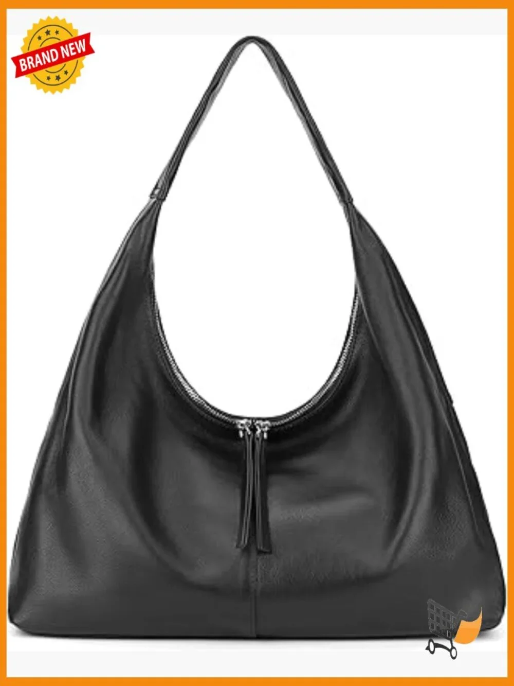 Ultra Soft Leather Slouchy Hobo Bag, Large Tote Purse for Work Travel